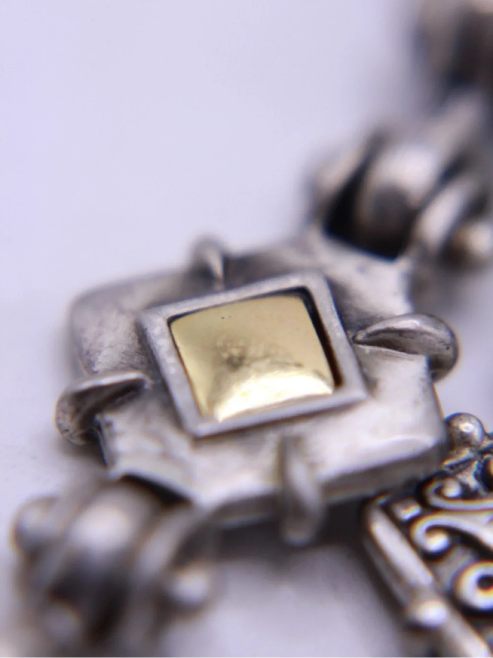 Vintage AGIL Two-Tone Silver and Gold plate Accent Toggle Bracelet 7.5” on cone - Picture 8 of 8